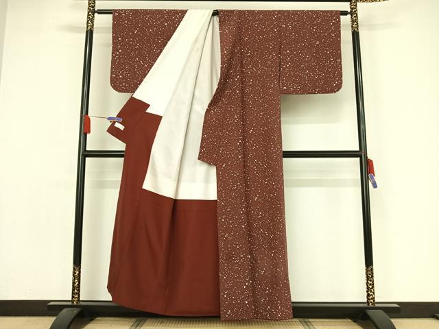 平和屋着物●洗える最高級着物 ＜英＞はなぶさ謹製 小紋 雪 洗える着物 AAAZ3288np