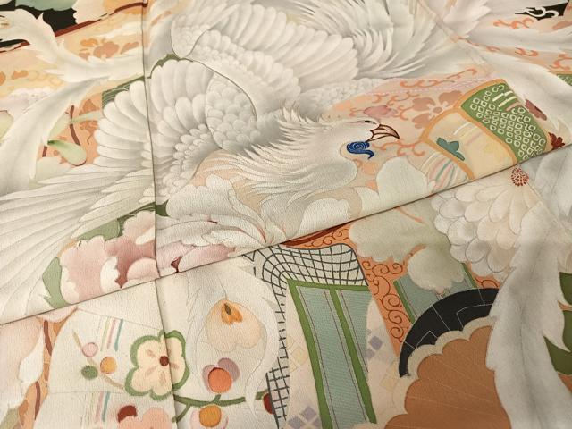 平和屋着物●アンティーク 大正ロマン 振袖 鳳凰花文 黒地 正絹 逸品 AAAZ3292np