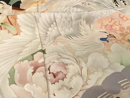 平和屋着物●アンティーク 大正ロマン 振袖 鳳凰花文 黒地 正絹 逸品 AAAZ3292np