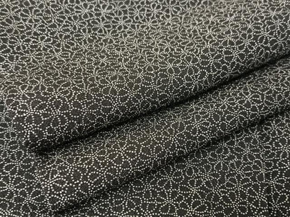 平和屋着物●江戸小紋　小花文　黒地　ロング丈　正絹　逸品　AAAZ3295np
