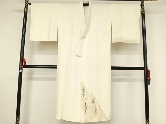 平和屋着物●長襦袢 袷 友禅 草花 箔散らし地紋 鈴乃屋扱い 正絹 逸品 AAAZ3319np