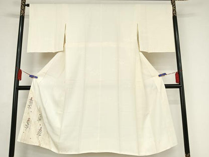 平和屋着物●長襦袢 袷 友禅 草花 箔散らし地紋 鈴乃屋扱い 正絹 逸品 AAAZ3319np