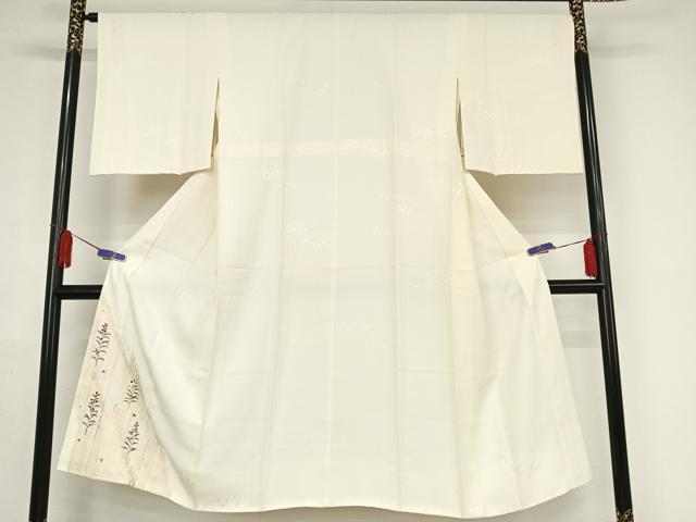 平和屋着物●長襦袢 袷 友禅 草花 箔散らし地紋 鈴乃屋扱い 正絹 逸品 AAAZ3319np
