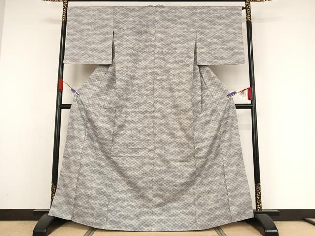 平和屋着物●本場結城紬 重要無形文化財 100亀甲 花菱文 三越扱い 正絹 逸品 未使用 AAAZ3328np