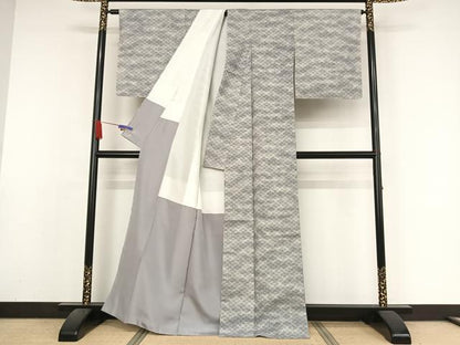 平和屋着物●本場結城紬 重要無形文化財 100亀甲 花菱文 三越扱い 正絹 逸品 未使用 AAAZ3328np