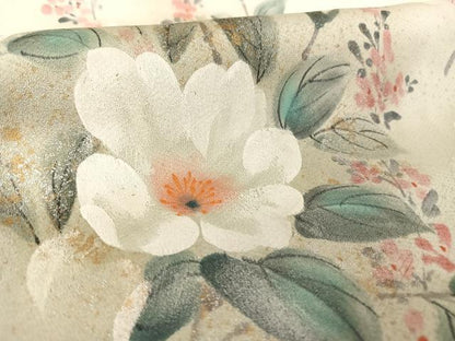 平和屋着物▼京友禅 高林勝司 訪問着 手描き 枝花文 暈し染め 金銀彩 ロング丈 正絹 逸品 AAAZ3352np