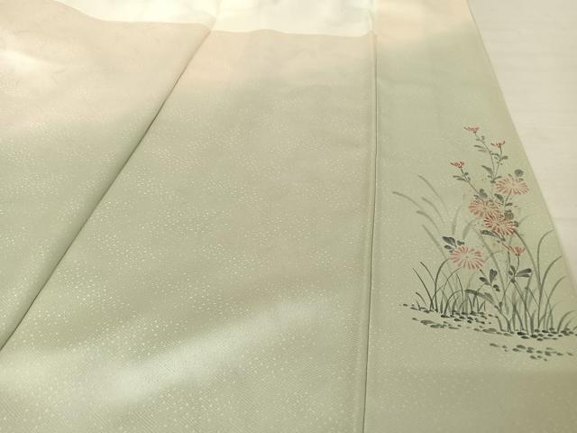 平和屋着物▼京友禅 高林勝司 訪問着 手描き 枝花文 暈し染め 金銀彩 ロング丈 正絹 逸品 AAAZ3352np