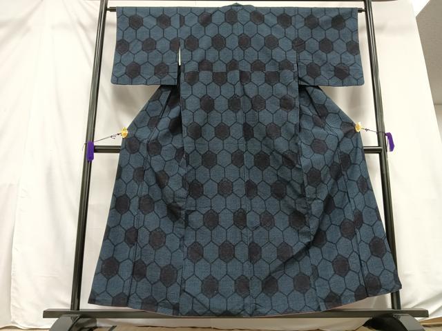 平和屋着物■上質な紬 亀甲花文 正絹 逸品 AAAZ3465mf