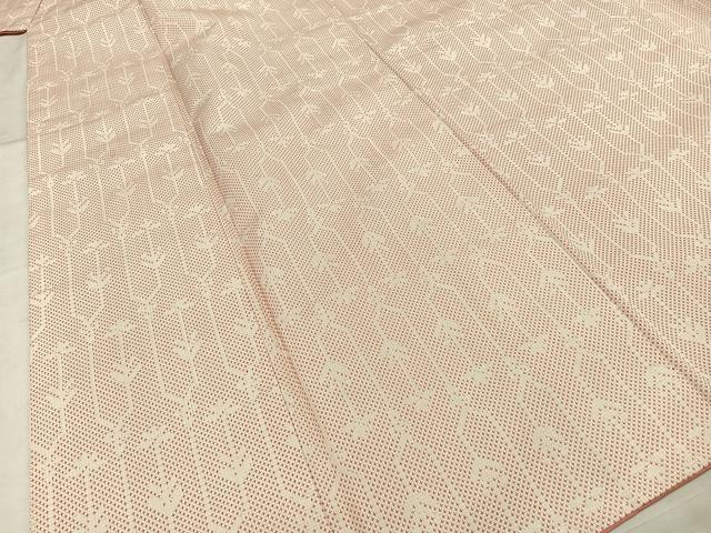 平和屋着物■上質なお召 草花文 正絹 逸品 AAAZ3579mf