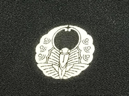 平和屋着物■豪華黒留袖 駒刺繍 扇面草花文 銀糸 金彩 正絹 逸品 AAAZ3639mf