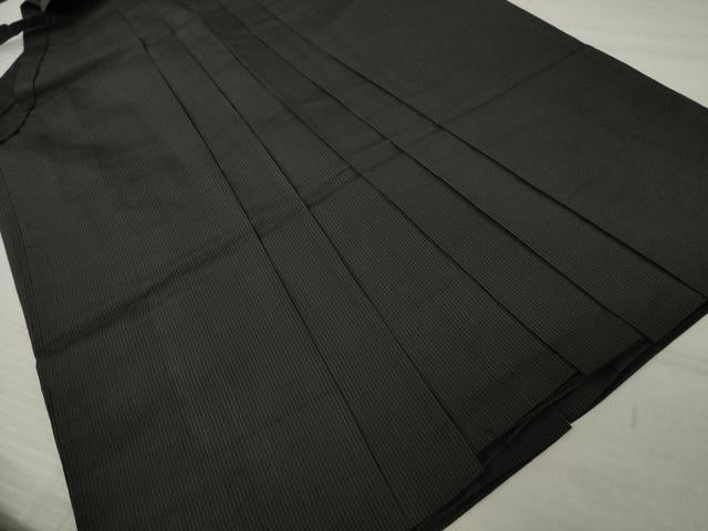 平和屋着物●男性 馬乗り袴 縞 黒地 正絹 逸品 AAAZ3727ck