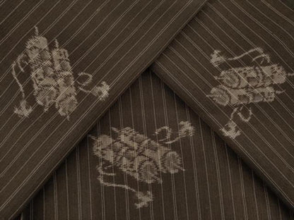 平和屋着物●上質な紬 絵巻文 正絹 逸品 AAAZ3738ck