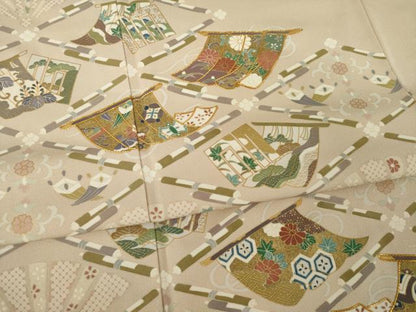 平和屋着物●豪華色留袖 友禅 几帳吉祥文 正絹 逸品 AAAZ3740ck