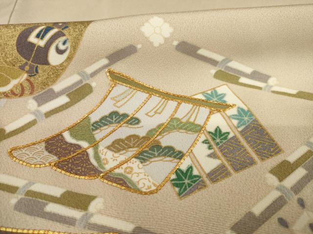 平和屋着物●豪華色留袖 友禅 几帳吉祥文 正絹 逸品 AAAZ3740ck