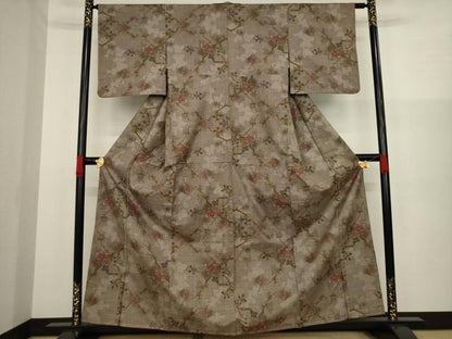 平和屋着物●本場大島紬 一元7マルキ 枝花文 正絹 逸品 未使用 AAAZ3747ck
