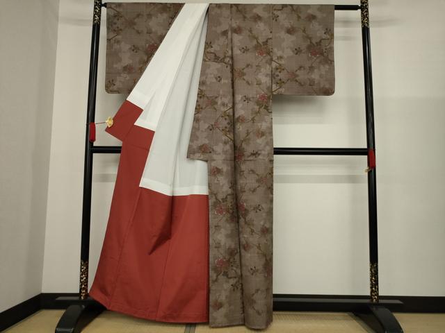 平和屋着物●本場大島紬 一元7マルキ 枝花文 正絹 逸品 未使用 AAAZ3747ck