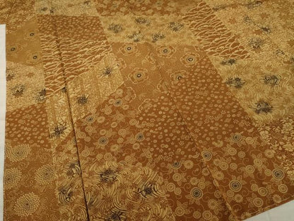 平和屋着物●上質な小紋 型染め 切嵌花文 正絹 逸品 AAAZ3751ck