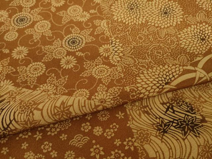平和屋着物●上質な小紋 型染め 切嵌花文 正絹 逸品 AAAZ3751ck