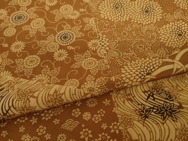平和屋着物●上質な小紋 型染め 切嵌花文 正絹 逸品 AAAZ3751ck
