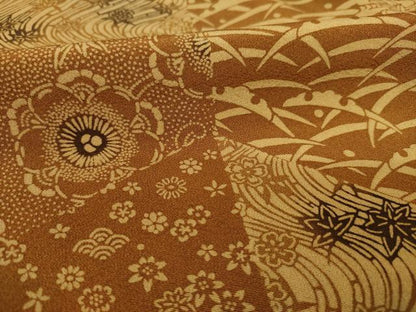 平和屋着物●上質な小紋 型染め 切嵌花文 正絹 逸品 AAAZ3751ck