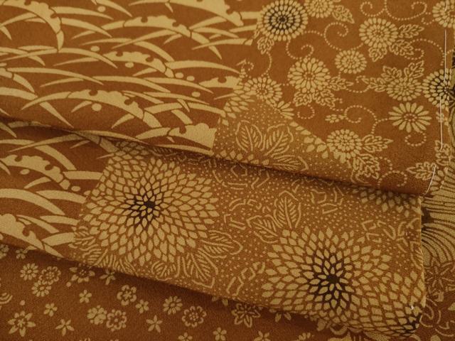 平和屋着物●上質な小紋 型染め 切嵌花文 正絹 逸品 AAAZ3751ck