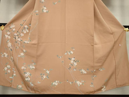 平和屋着物●訪問着 友禅 作家物 枝花文 反端付き 正絹 逸品 AAAZ3760ck