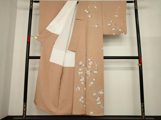 平和屋着物●訪問着 友禅 作家物 枝花文 反端付き 正絹 逸品 AAAZ3760ck