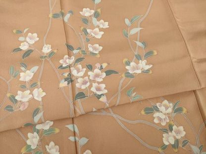 平和屋着物●訪問着 友禅 作家物 枝花文 反端付き 正絹 逸品 AAAZ3760ck