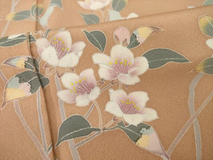 平和屋着物●訪問着 友禅 作家物 枝花文 反端付き 正絹 逸品 AAAZ3760ck