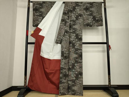 平和屋着物●本場大島紬　吉三郎　吉織物謹製　割込絣織　松陰　正絹　逸品　未使用　AAAZ3769ck