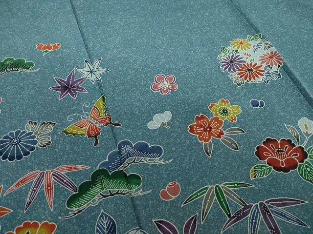 平和屋着物●訪問着 紅型 花丸文 正絹 逸品 AAAZ3778ck