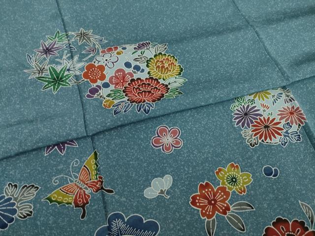 平和屋着物●訪問着 紅型 花丸文 正絹 逸品 AAAZ3778ck