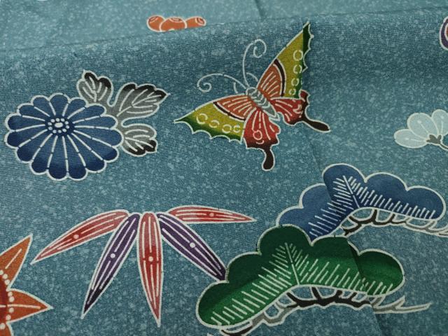 平和屋着物●訪問着 紅型 花丸文 正絹 逸品 AAAZ3778ck
