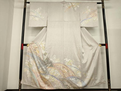 平和屋着物●：創業460年・千總 訪問着 絞り 更紗花文 金彩 正絹 逸品 AAAZ3783ck