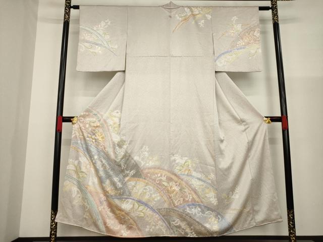平和屋着物●：創業460年・千總 訪問着 絞り 更紗花文 金彩 正絹 逸品 AAAZ3783ck