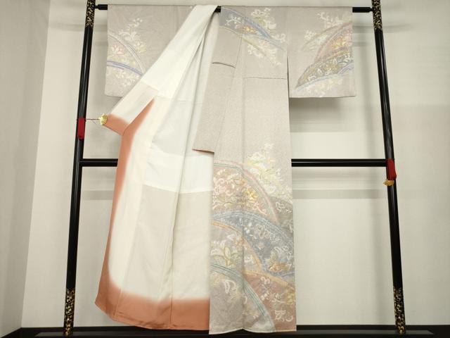平和屋着物●：創業460年・千總 訪問着 絞り 更紗花文 金彩 正絹 逸品 AAAZ3783ck