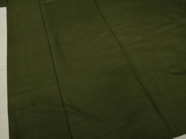 平和屋着物●上質な紬　色無地　藍媚茶色　正絹　逸品　AAAZ3790ck