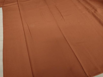 平和屋着物●ファッションデザイナー 花井幸子 色無地 柿渋色 正絹 逸品 AAAZ3793ck
