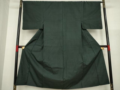 平和屋着物●男性　紬　縞　黒地　正絹　逸品　AAAZ3796ck
