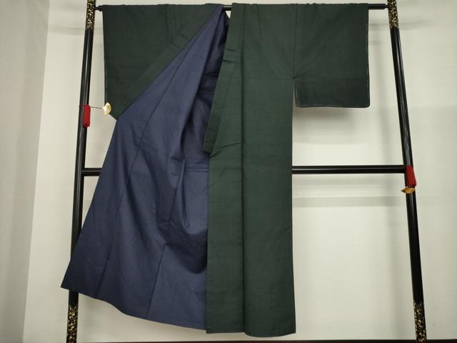 平和屋着物●男性　紬　縞　黒地　正絹　逸品　AAAZ3796ck