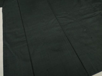 平和屋着物●男性　紬　縞　黒地　正絹　逸品　AAAZ3796ck