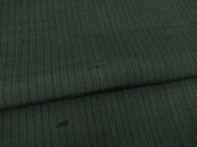 平和屋着物●男性　紬　縞　黒地　正絹　逸品　AAAZ3796ck