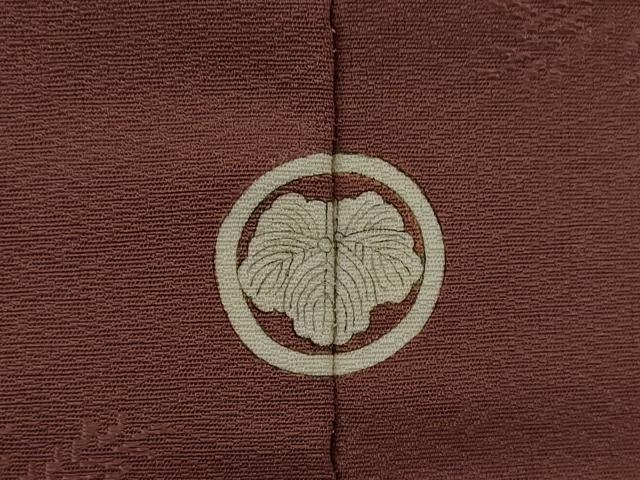 平和屋着物●上質な色無地　花唐草地紋　蘇芳香色　正絹　逸品　AAAZ3802ck
