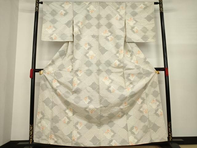 平和屋着物●本場村山大島紬 松皮菱花文 正絹 逸品 AAAZ3803ck