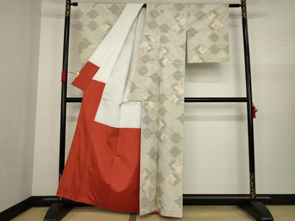 平和屋着物●本場村山大島紬 松皮菱花文 正絹 逸品 AAAZ3803ck