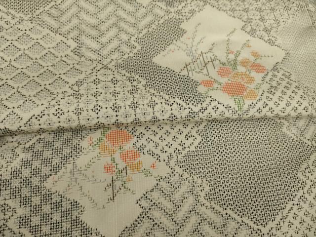 平和屋着物●本場村山大島紬 松皮菱花文 正絹 逸品 AAAZ3803ck