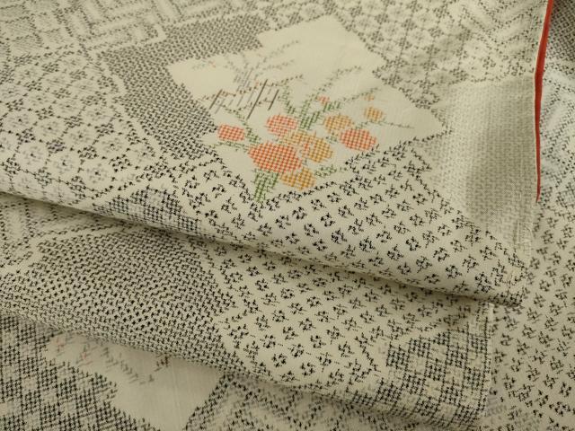 平和屋着物●本場村山大島紬 松皮菱花文 正絹 逸品 AAAZ3803ck
