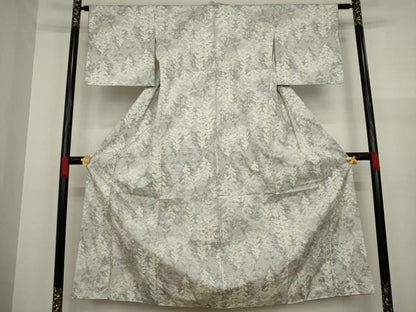 平和屋着物●本場大島紬 白大島 樹林文 正絹 逸品 AAAZ3805ck