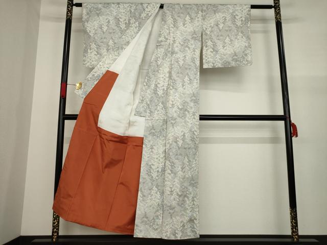 平和屋着物●本場大島紬 白大島 樹林文 正絹 逸品 AAAZ3805ck