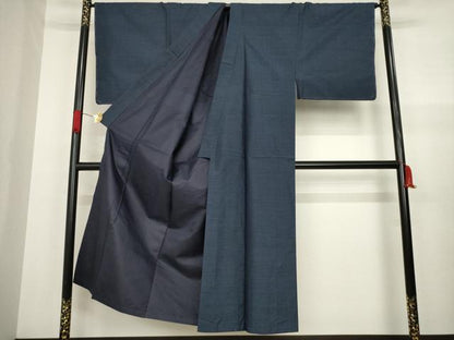 平和屋着物●男性 本場大島紬 アンサンブル 変わり格子 正絹 逸品 AAAZ3811ck
